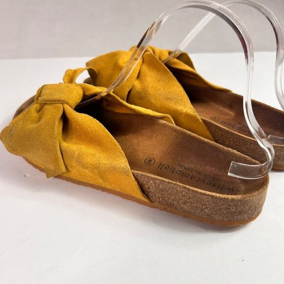 Jeffrey Campbell Sandals Slides Women's Size 40 Do The Twist Yellow Bow Leather - Picture 8 of 14